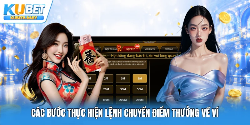 Các bước thực hiện lệnh chuyển điểm thưởng về ví